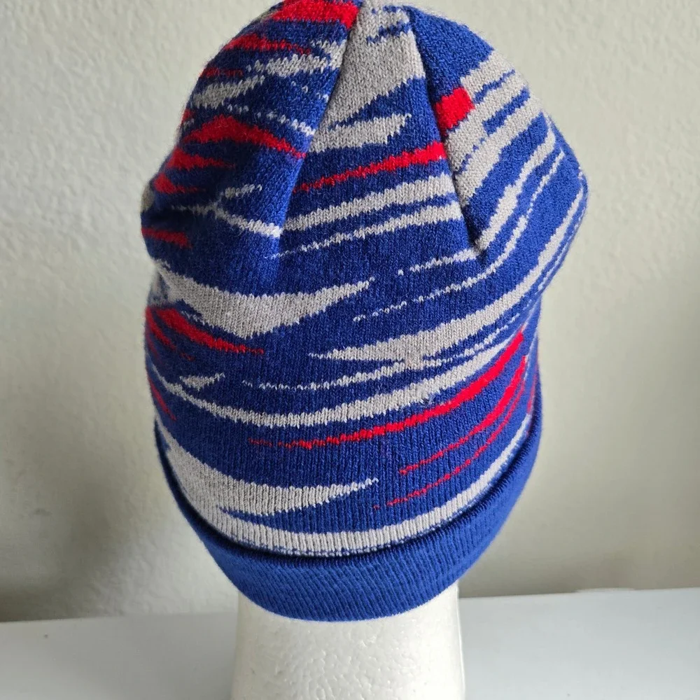 New Era‎ Chicago Cubs Knit Beanie Hat Red Blue Gray C Logo Tiger Stripes